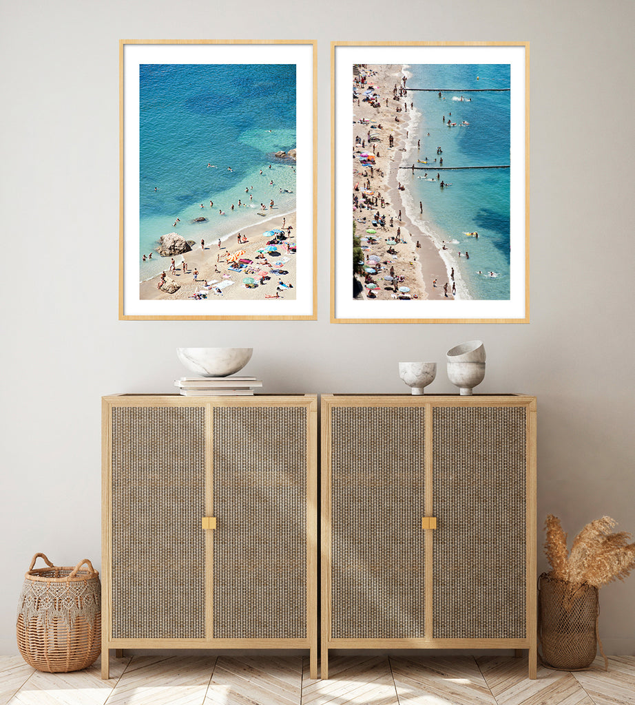 French beach prints from the French Riviera, a summer day on the beach in Villefranche sur Mer