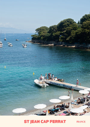 Cote d'Azur Travel Poster Summer on Paloma Beach - Version 2