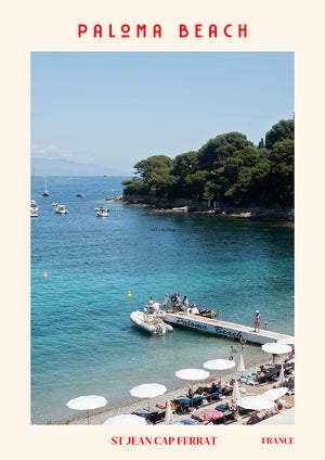 Cote d'Azur Travel Poster Summer on Paloma Beach - Version 1