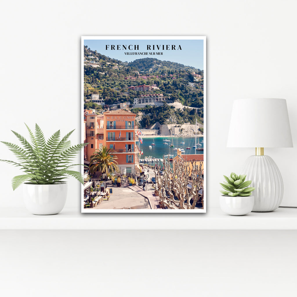French Riviera Poster Welcome Hotel Villefranche - Version 2