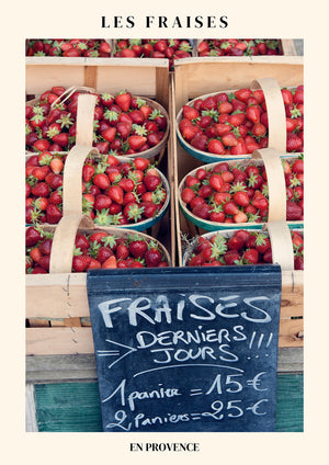 French Poster Les Fraises en Provence